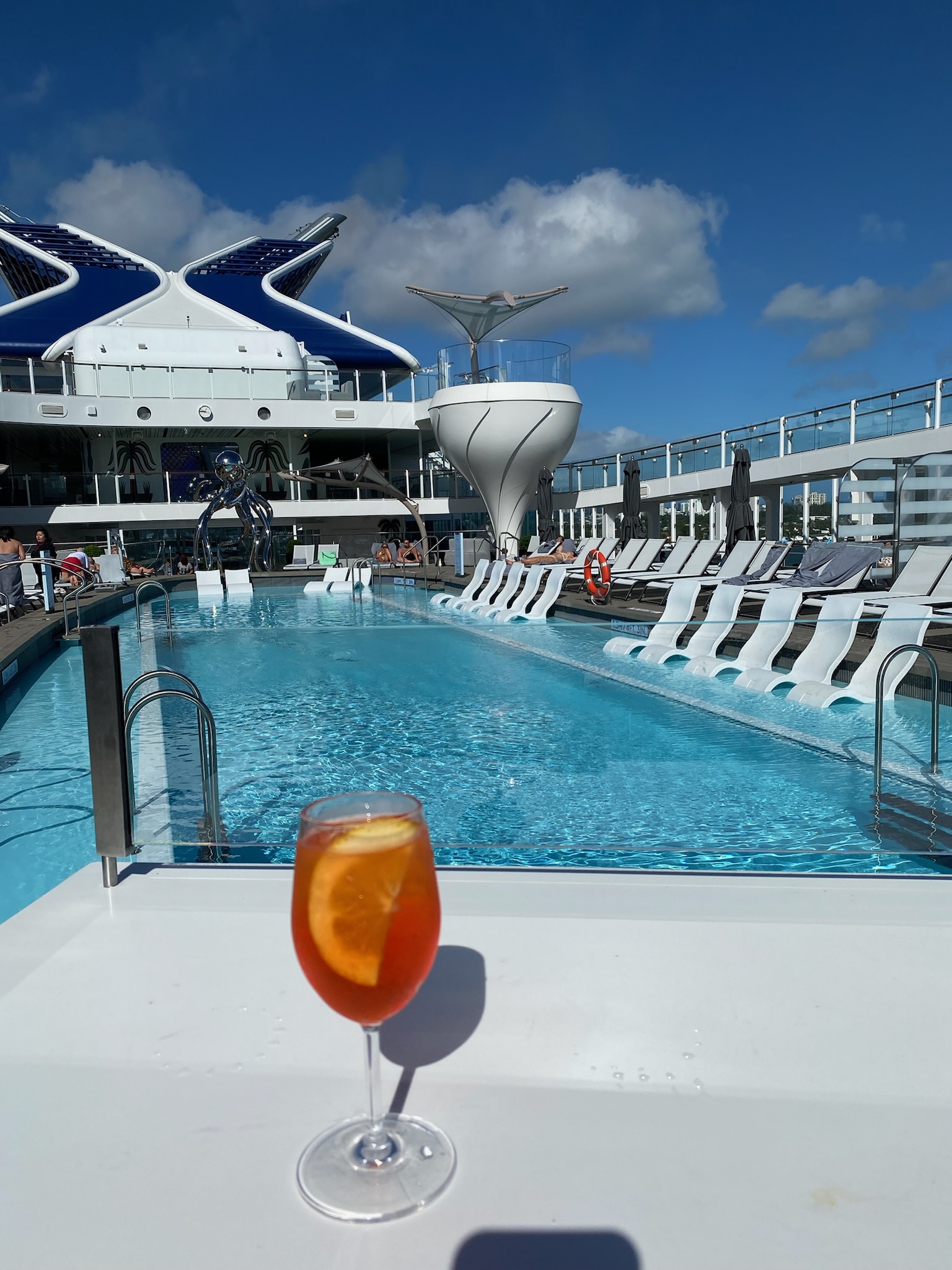 Aperol Spritz on the Celebrity pool deck
